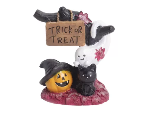 Halloween szellem tökkel és macskával 