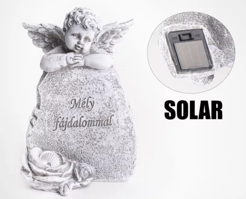 Angyal sziklán SOLAR polirezin 10x15 cm 