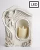 Kerámia LED-es gyertya + angyal  17,5 x 23  cm
