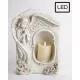 Kerámia LED-es gyertya + angyal  17,5 x 23  cm
