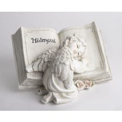   Polirezin angyal könyvön, hiányzol felirattal  20,5x18,5 cm