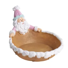 Kerámia tálka Mikulással fehér/ rózsaszín 11,3 cm