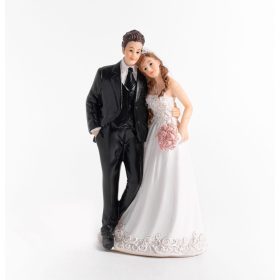 Polirezin esküvői pár ölelkezős 13,9 cm