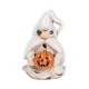 Polirezin orrszakáll szellem halloween tökkel fehér,  9,5 cm