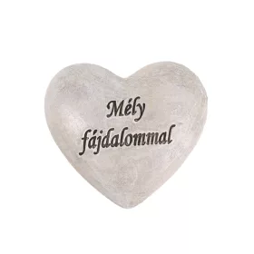   Emlékező szív dísz „Mély fájdalommal” felirattal 6,5 cm