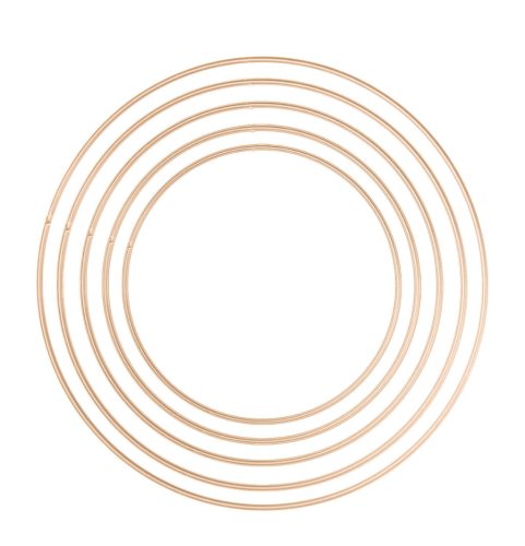 Fém karika szettben 5 db/szett arany 5 méretben 20-40 cm