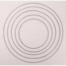 Fém karika szettben 5 db/szett ezüst 5 méret 20-40 cm 