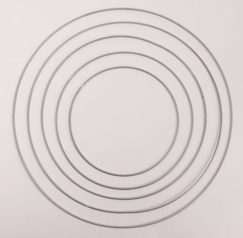Fém karika szettben 5 db/szett ezüst 5 méret 20-40 cm 