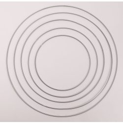 Fém karika szettben 5 db/szett ezüst 5 méret 20-40 cm 