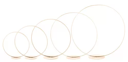 Fém karika szettben 5 db-os talpas arany 20-40cm