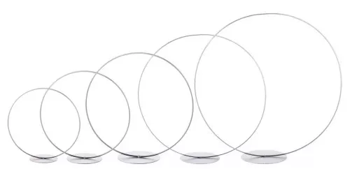 Fém karika szettben 5 db-os talpas ezüst 20-40cm