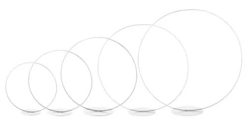Fém karika szettben 5 db-os talpas fehér 20-40cm
