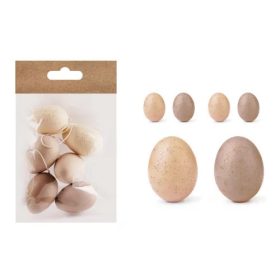 Műanyag tojás 6db/cs natúr-krém-barna 4x6cm