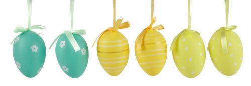 Műanyag tojás sárga zöld 4x6 cm 6 db/csomag