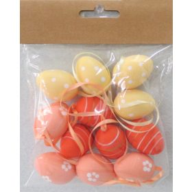 Műanyag tojás 12db-os 3x4cm narancssárgás 