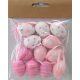 Műanyag tojás 12db-os 3x4cm rózsaszín,fehér