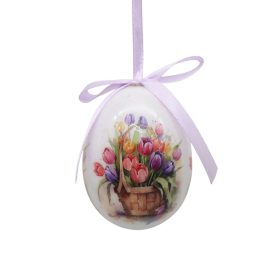 Műanyag akasztós tojás tulipán csokros /db 