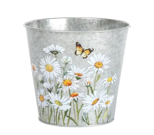 Bádog kaspó kör - pipitér 15x13,8cm