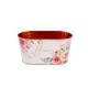 Bádog kaspó ovális rózsa metál Home felirattal 23x12 cm