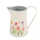 Tulipán mintás fém kiöntő kancsó 20x16,5 cm