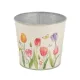 Tulipán mintás fém kaspó 13 cm