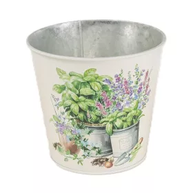 Gyógynövény mintás fém kaspó 13 cm