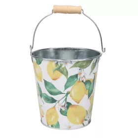 Citrom mintás kerek fém vödör 13 cm