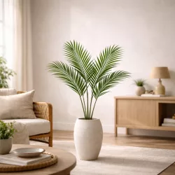 Élethű szálas areca pálma műnövény dekor ág 99 cm