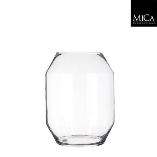 Üveg átlátszó dekor váza 33 cm