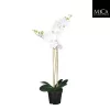 Élethű fehér phalaenopsis orchidea műnövény kaspóban 70 cm