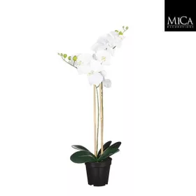   Élethű fehér phalaenopsis orchidea műnövény kaspóban 70 cm