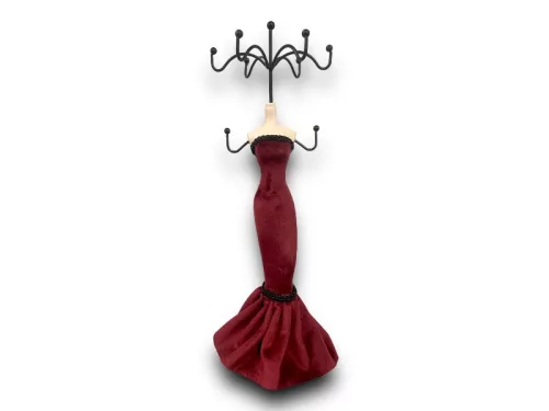 Ékszertartó bábu 27cm - piros ruha