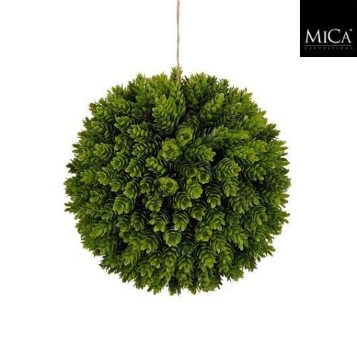 Élethű komló levél dekor gömb műnövény UV álló 27 cm