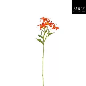 Élethű narancssárga liliom művirág dekor ág 63 cm