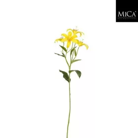 Élethű sárga liliom művirág dekor ág 63 cm