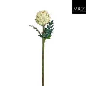 Élethű zöld protea művirág dekor ág 58 cm