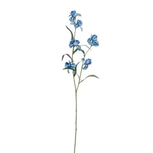 Élethű kék írisz művirág dekor ág 86 cm