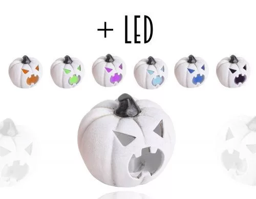 Kerámia tök denevérszáj + LED  7,4cm