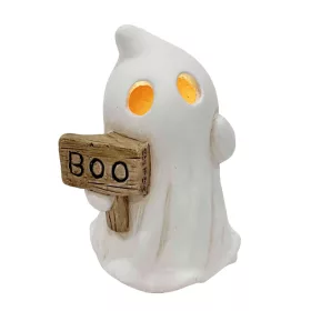   LED-es Halloween szellem figura „Boo” táblával, 10 x 8 x 14 cm