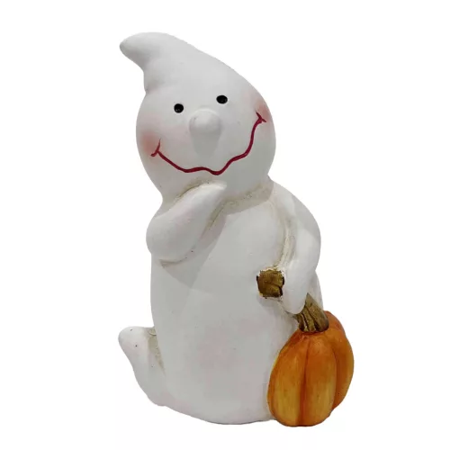Mosolygó szellem tökkel Halloween dekoráció, 7 x 5 x 12 cm