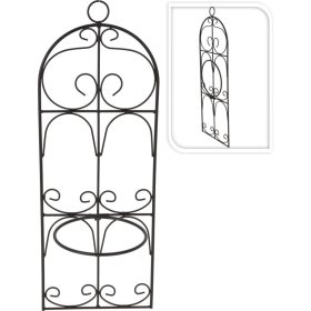 Fali virágtartó rács fekete 52x19cm