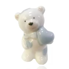 Kerámia maci kék szív +csokornyakkendő kék 6cm