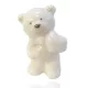 Kerámia maci kék szív +csokornyakkendő rózsaszín  6cm