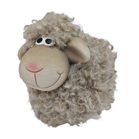 Dekor bárány figura szőrmés kivitelben 9x7,5 cm