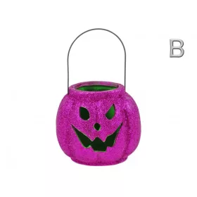 Halloween tök mécsestartó 12x11cm lila