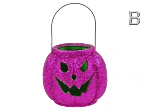 Halloween tök mécsestartó 12x11cm lila