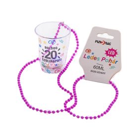 Ledes pohár Boldog szülinapot 20 rózsaszín