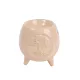 Kerámia olajmécses gömb alakú 4 lábbal fa mintás krém 9,5x10 cm