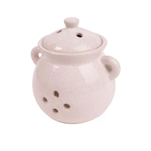 Kerámia olajmécses csupor tetővel ivory 11,3 cm