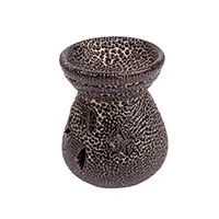 Kerámia olajmécses rücskös barna 7x8 cm